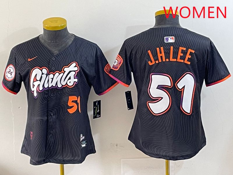 Women San Francisco Giants 51 J.H.Lee Black Joint Name Nike 2025 MLB Jersey style 6